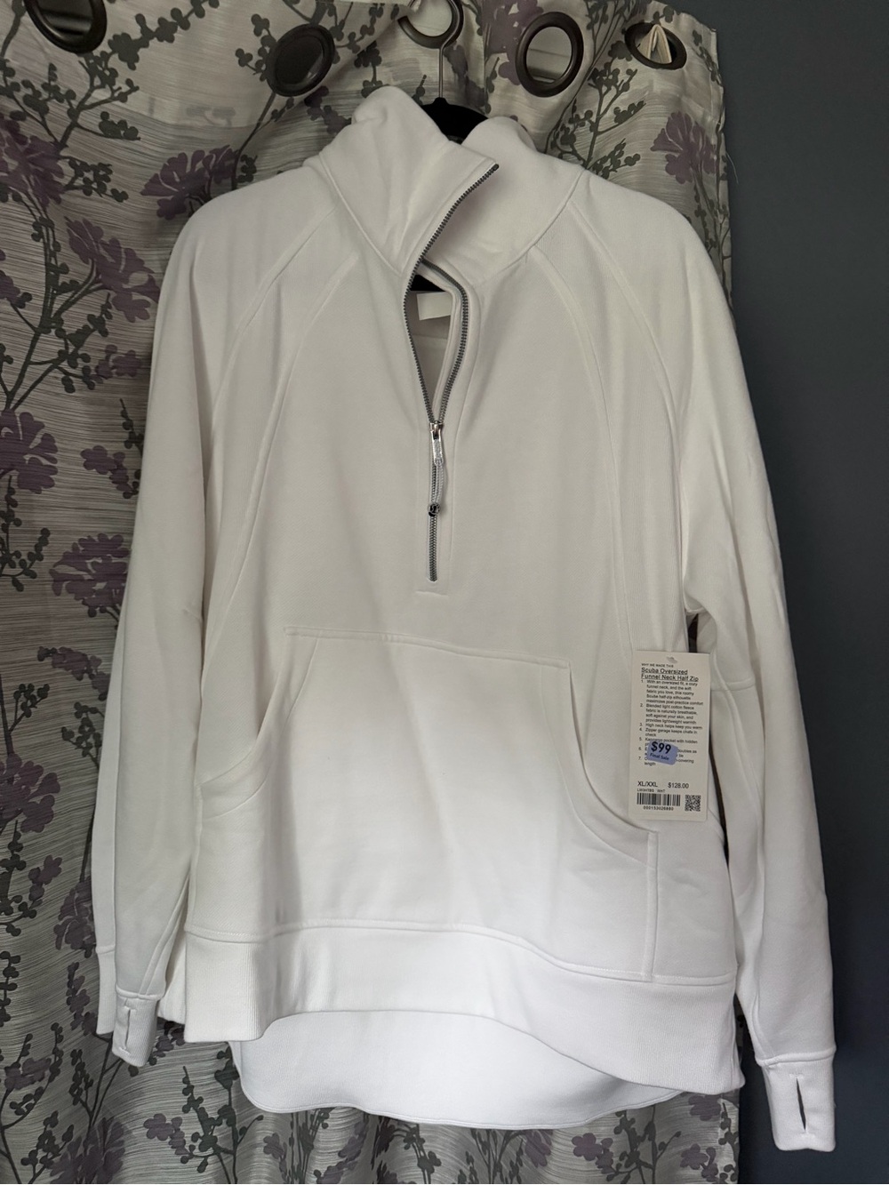lululemon athletica scuba White Quarter-Zip Pullover Hoodie